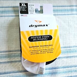 Drymax NWT Hyper Thin Running Socks -XL White